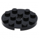 LEGO lapos elem kerek lyukkal középen 4x4, fekete (60474)